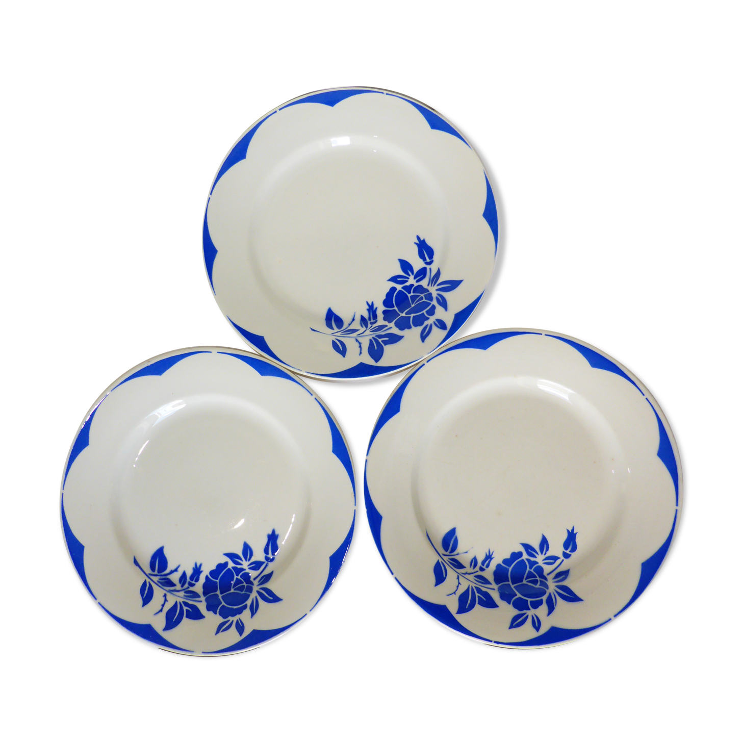3 flat plates of Digoin Sarreguemines model Corsica