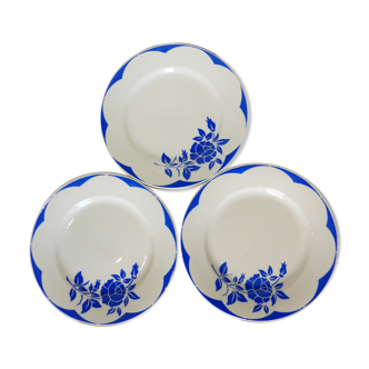 3 flat plates of Digoin Sarreguemines model Corsica