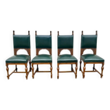 Ensemble de quatre chaises de salle à manger en chêne