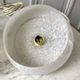 Pair of suspensions in white Clichy glass and golden edging 40s-50s