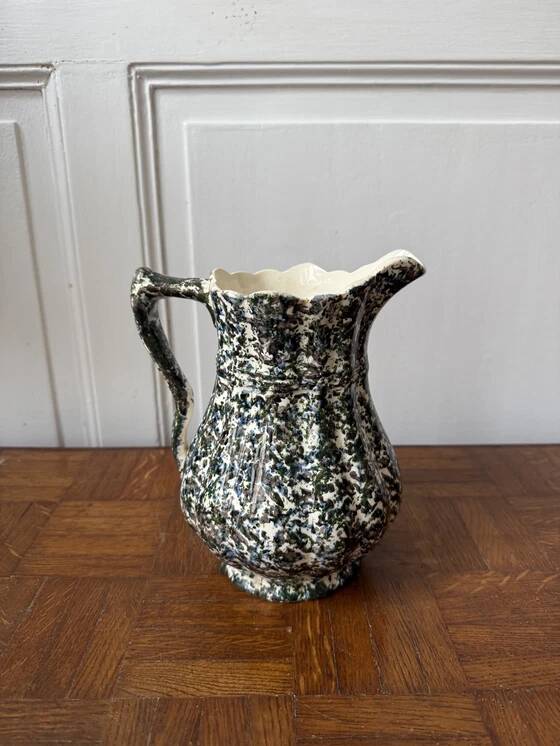 Green and blue speckled water carafe/pitcher