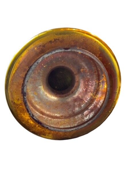 Pair of eglomised glass candle holders