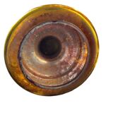 Pair of eglomised glass candle holders