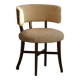 A modern Danish elegant low-back chair, reupholstered in lambswool, 1940s.
