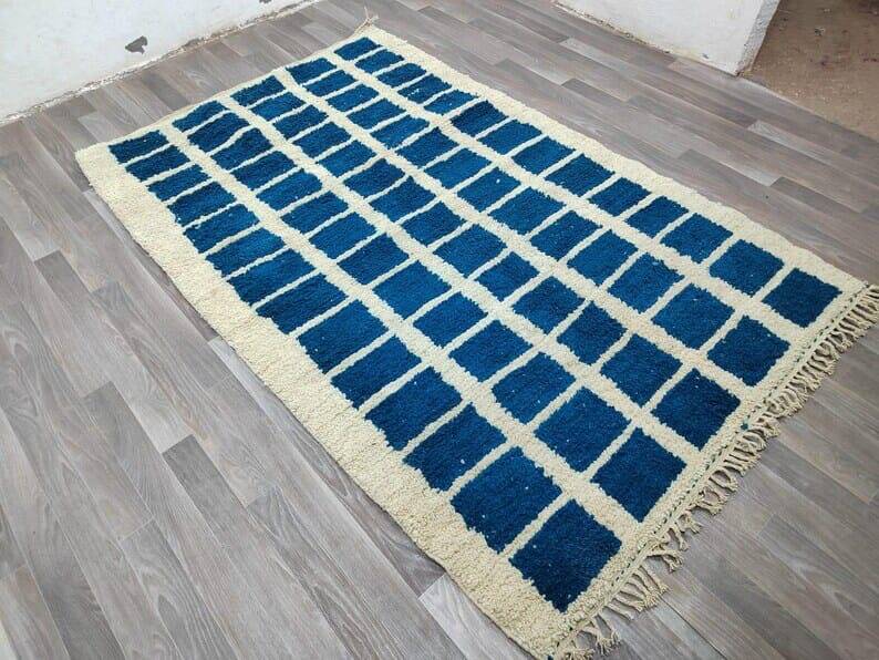 Handmade pure natural wool rug, size 160 x 250 cm