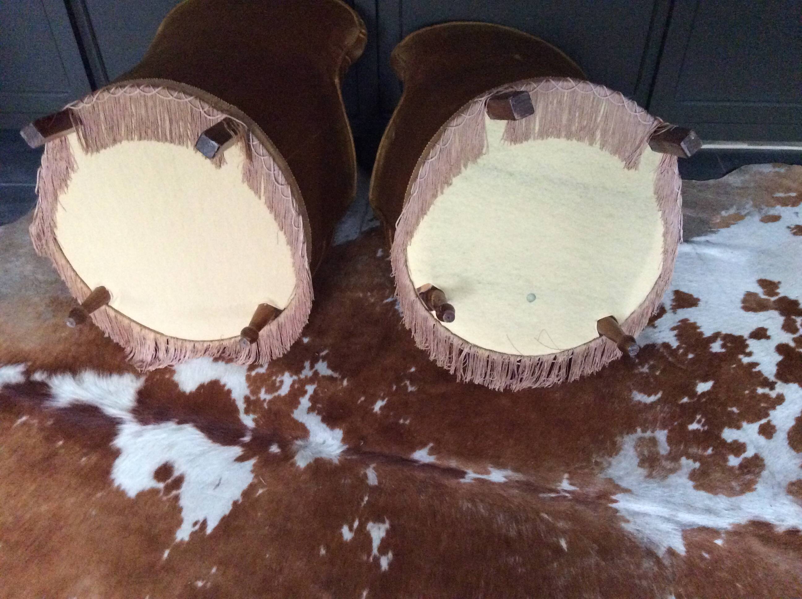 Pair of toad armchairs