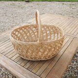 Old woven light wicker basket