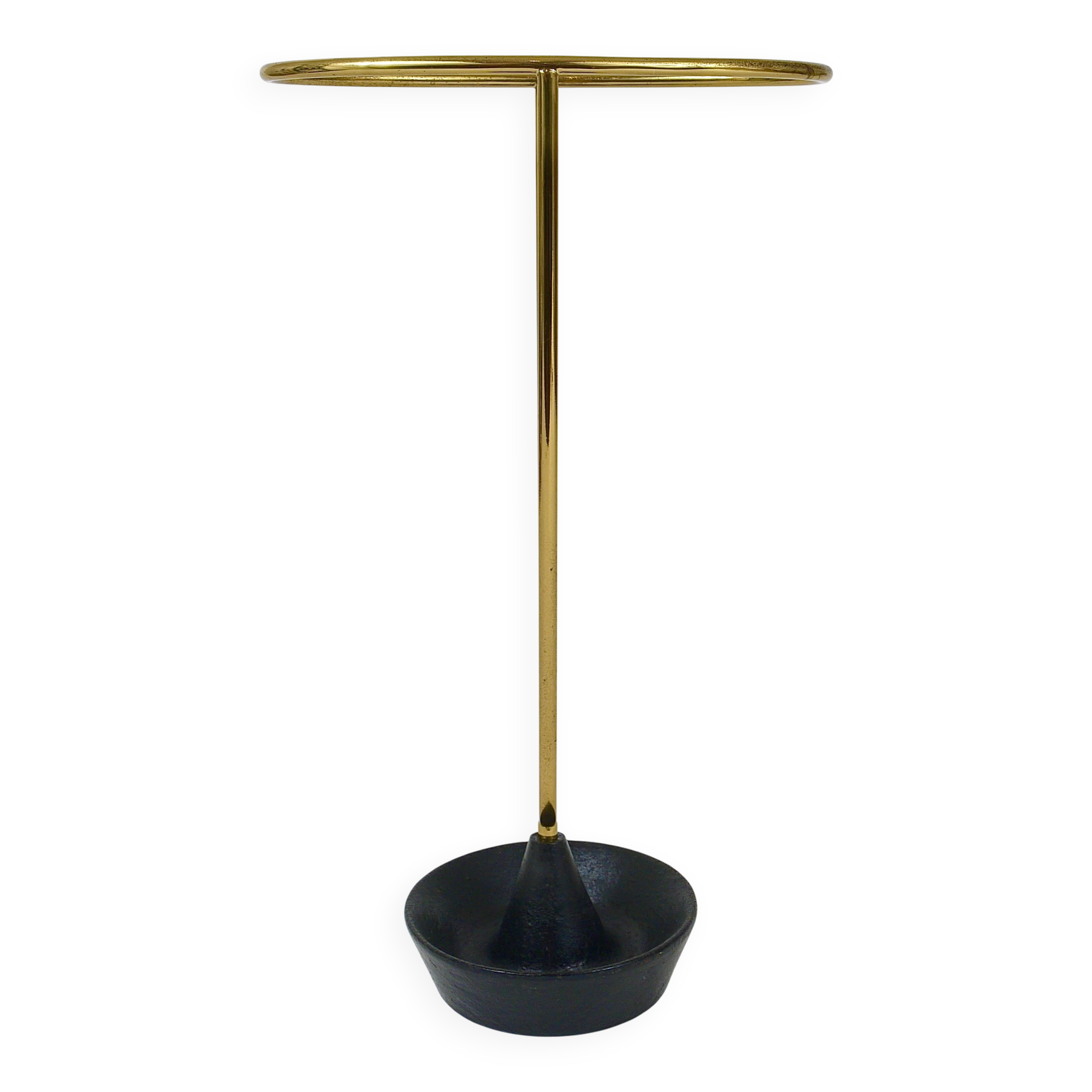Carl Auböck Umbrella Stand in Brass and Cast Iron, Mid-Century, Austria, 1950s