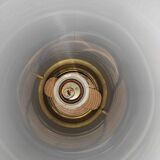 Grande lampe vintage années 50-60 tube plexiglas opalescent support métal doré