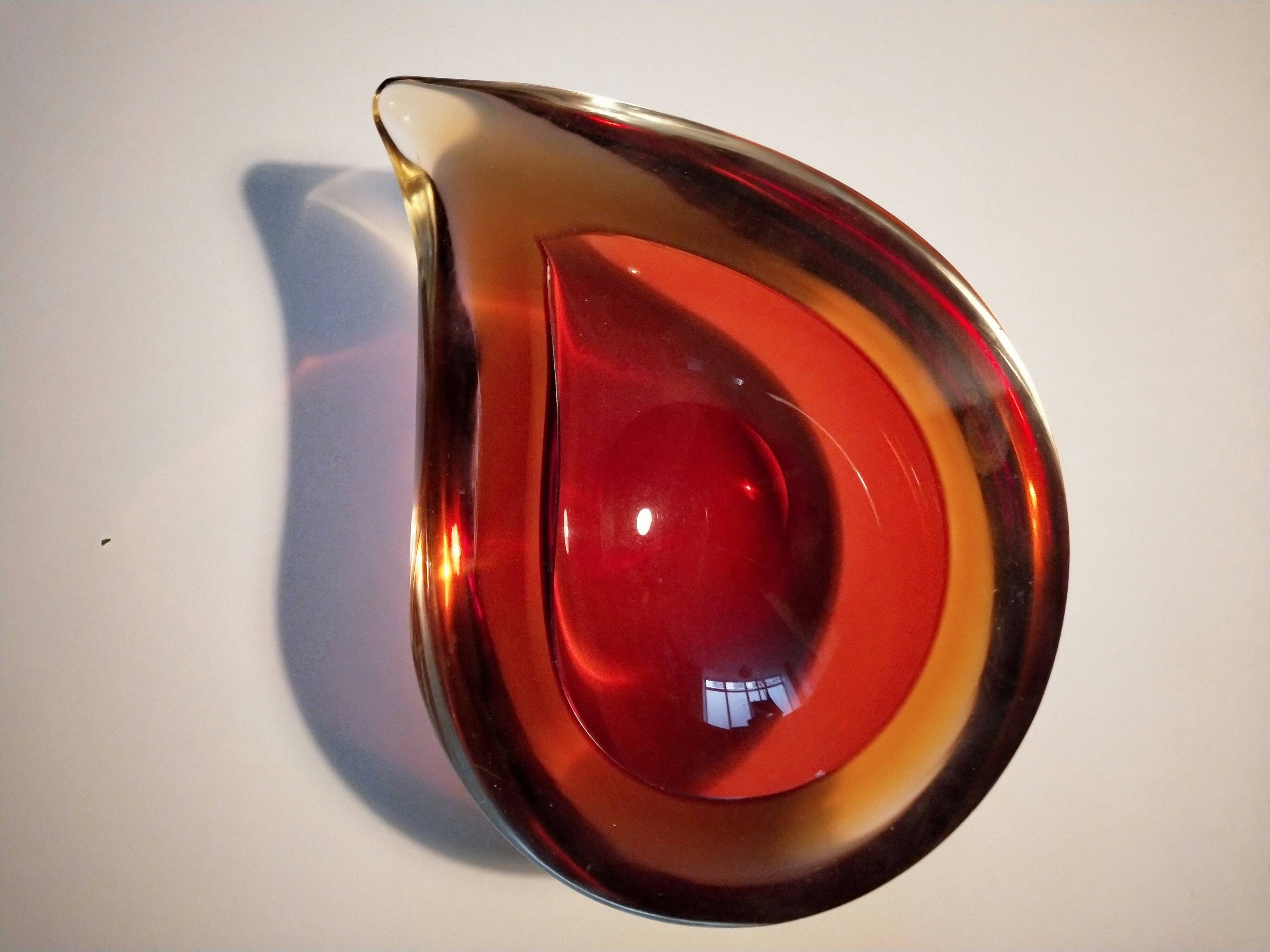 Murano glass drop ashtray