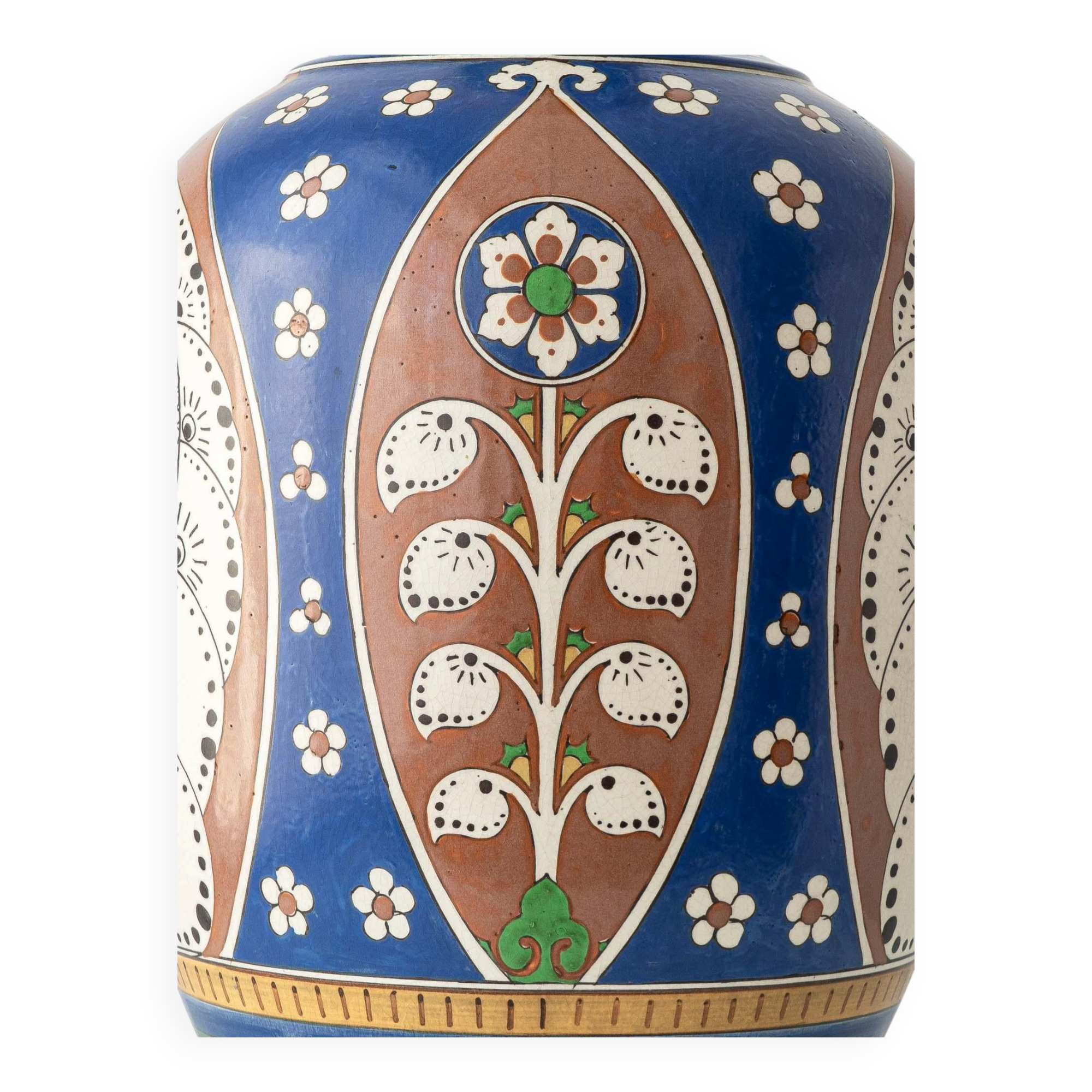 Monumental vase Lindus Art Nouveau–Art Deco, Arnhemsche Fayencefabriek, 1910s