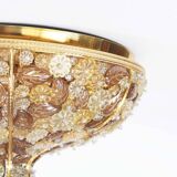 Incredible and rare crystal glass flush mount light by Palwa, Germany 1960’s