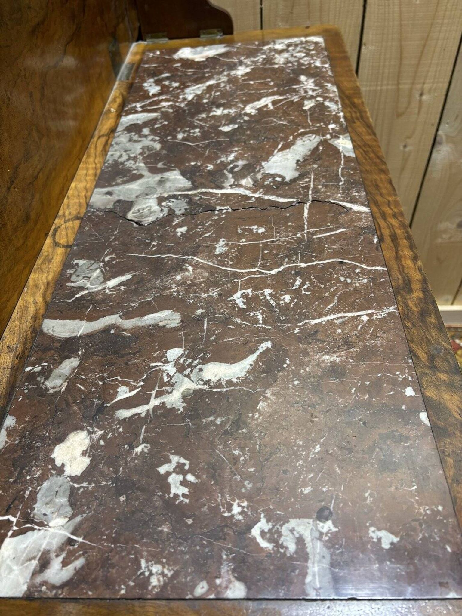Napoleon III period console in walnut and veneer