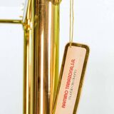 Ramiro Tarazona 24 Carat Goldplated Display Cabinet w. Glass Shelves 1980s