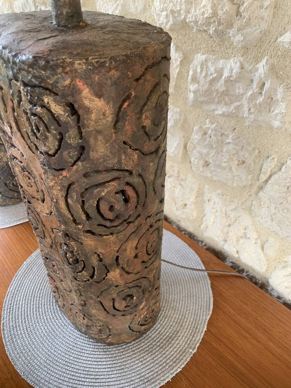 Pair of Brutalist table lamps by Irv Bramberg, 1960s