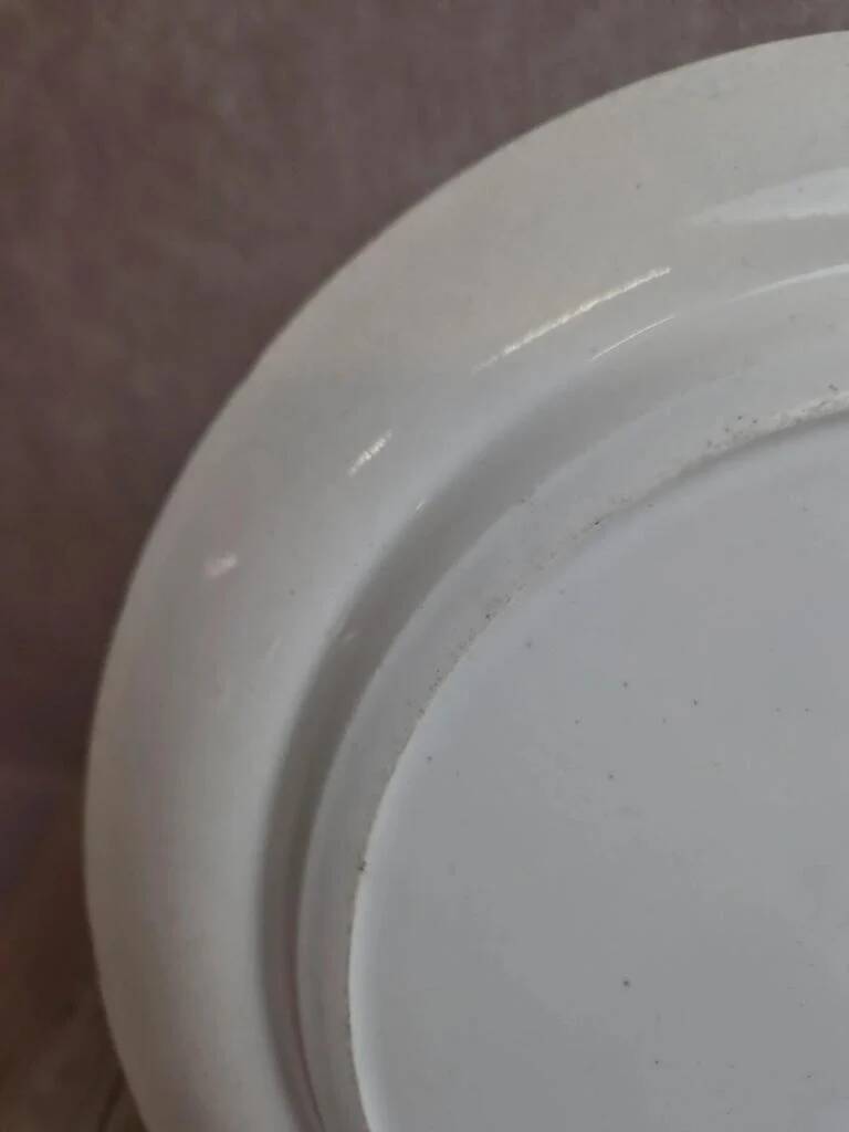 English plate XIXth filigree decoration Spode – fine earthenware blue and white around 1830