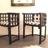Josef Hoffmann style  art nouveau design armchairs