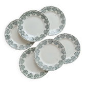 6 vintage dessert plates ceramic Céranord Saint-Amand