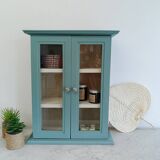 Green and beige 2-door wall display case