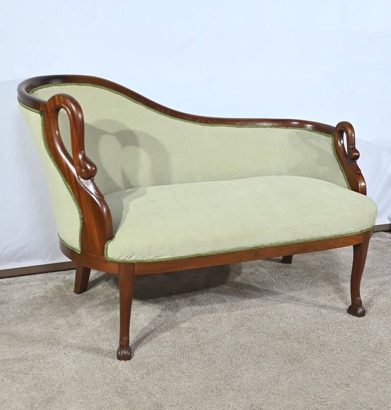 Small Mahogany Backsplash Daybed, Return from Egypt Style – Early 20th Century