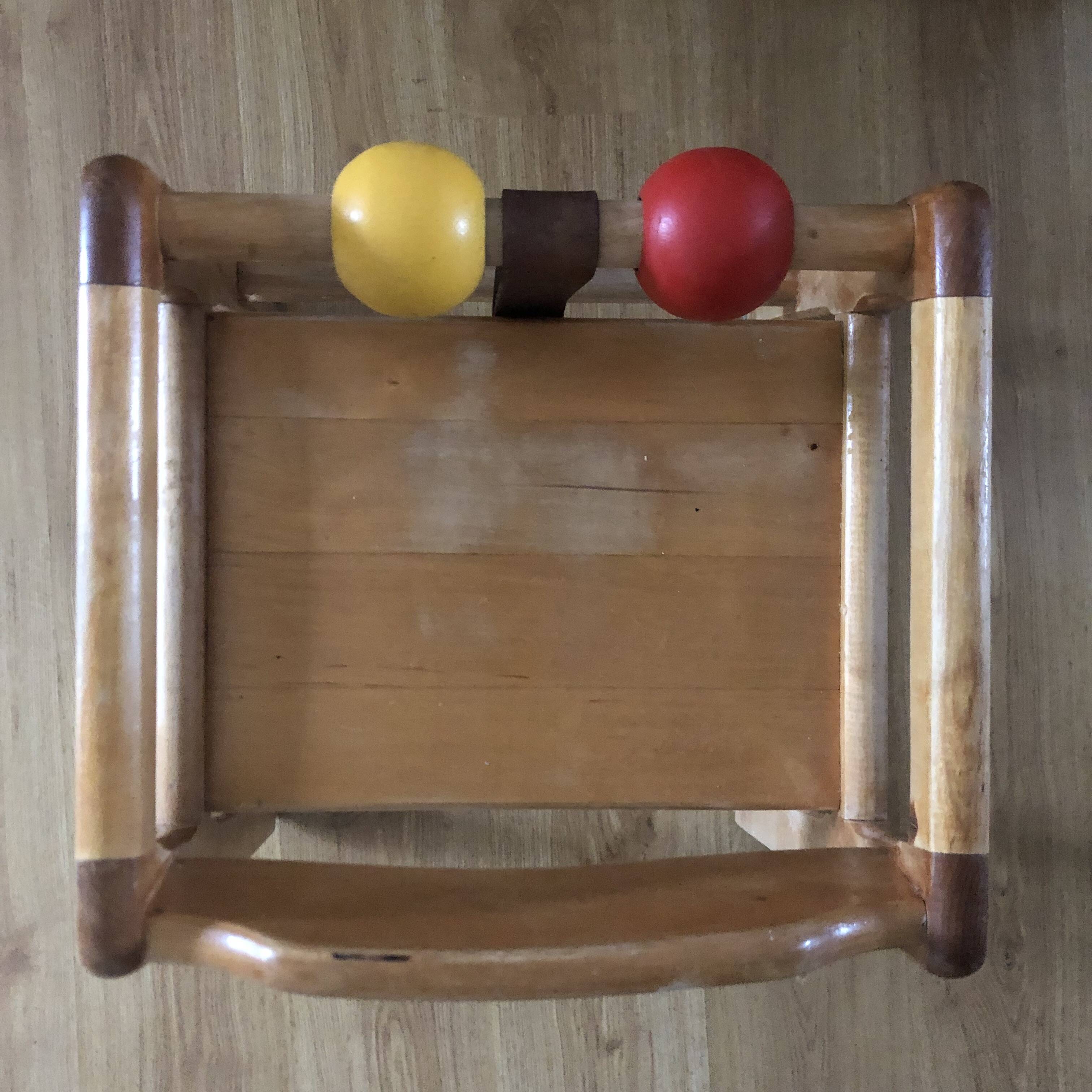 Gärsnäs high chair "robust" made of solid beech wood and leather.