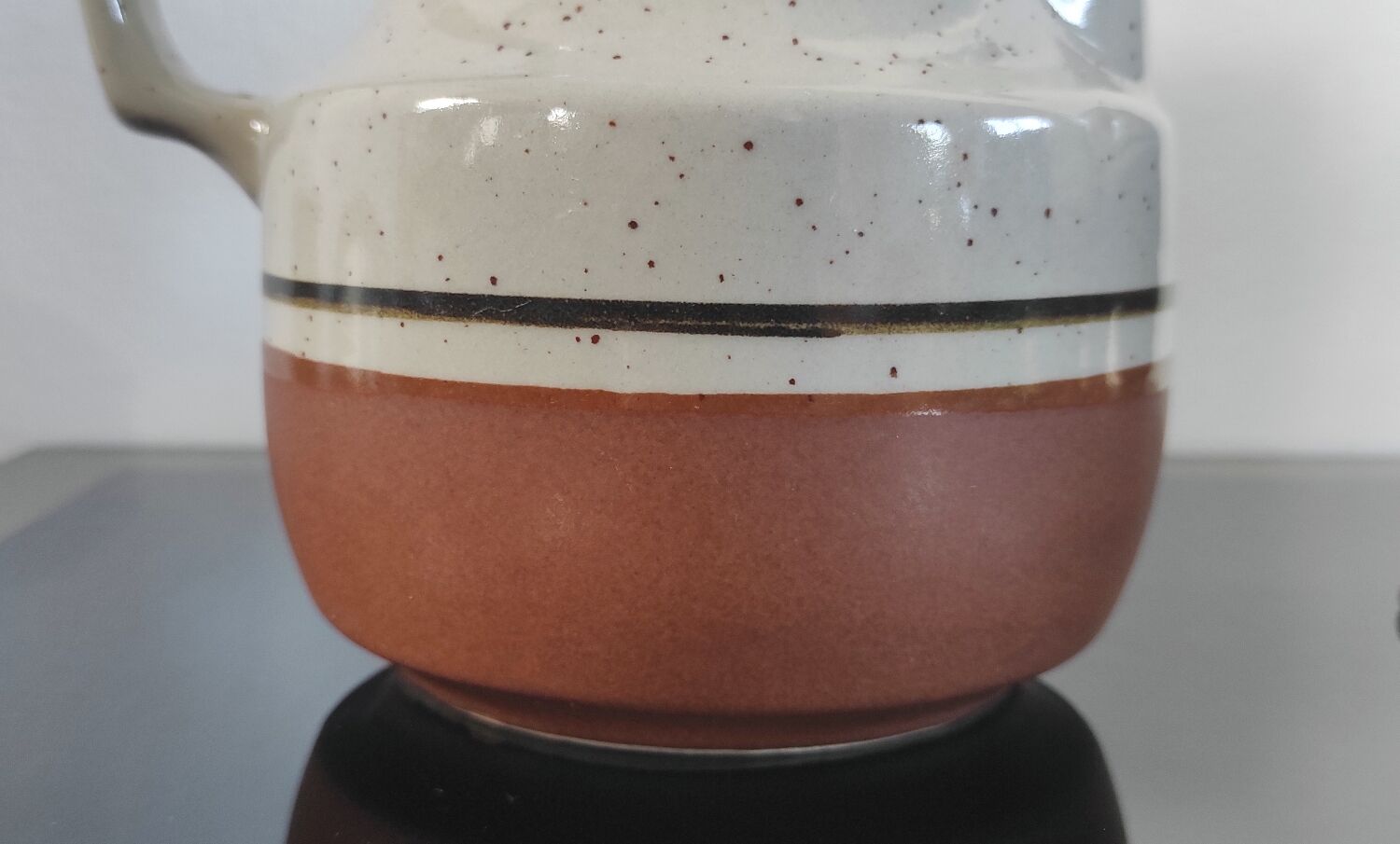 Vintage ceramic set – Jug & 4 footed glasses 70s - Korea