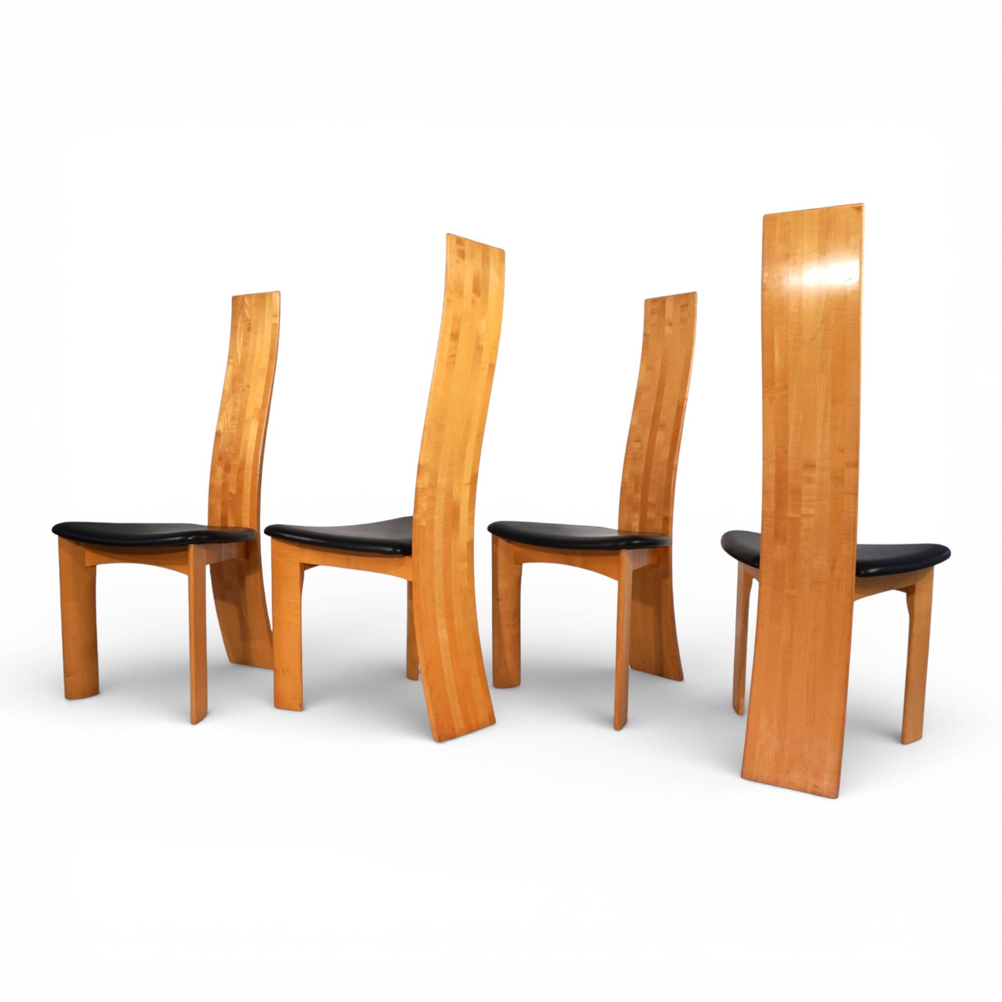 Tranekaer set of 4 Iris dining chairs by Bob van den Berghe, 1980