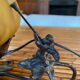 Pair of lamps cherubs bronze vintage glass paste