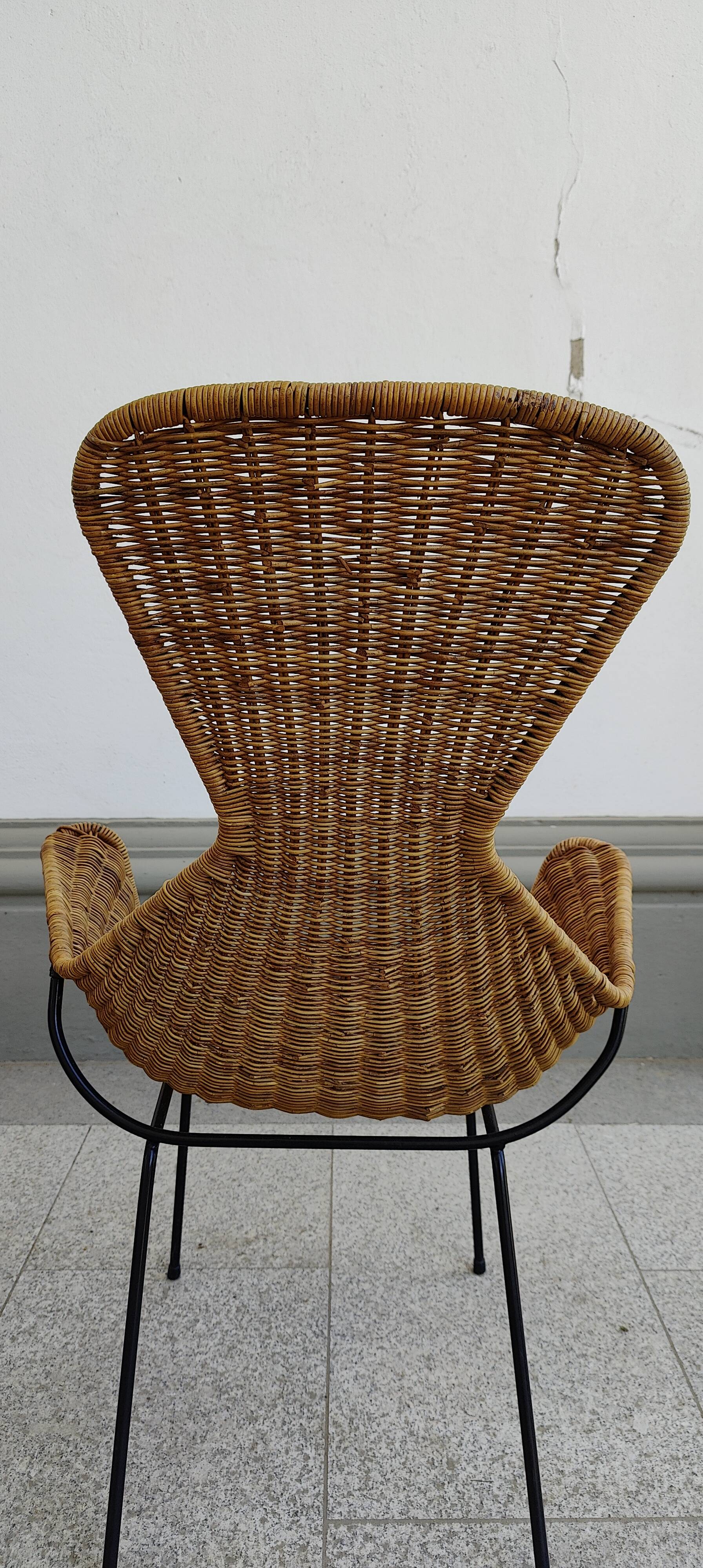 pair of Italian wicker chairs