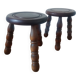 2 round tripod stools