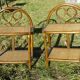 Pair of vintage rattan bedside tables 1970