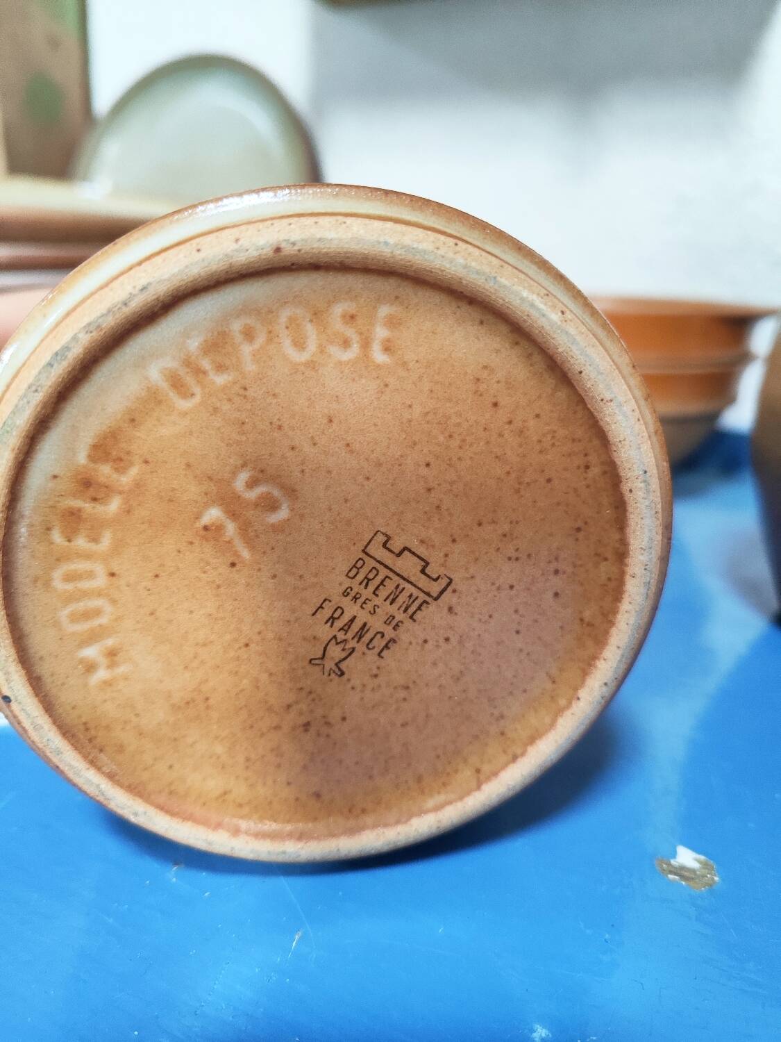 Stoneware carafe Brenne stoneware from France 1960s