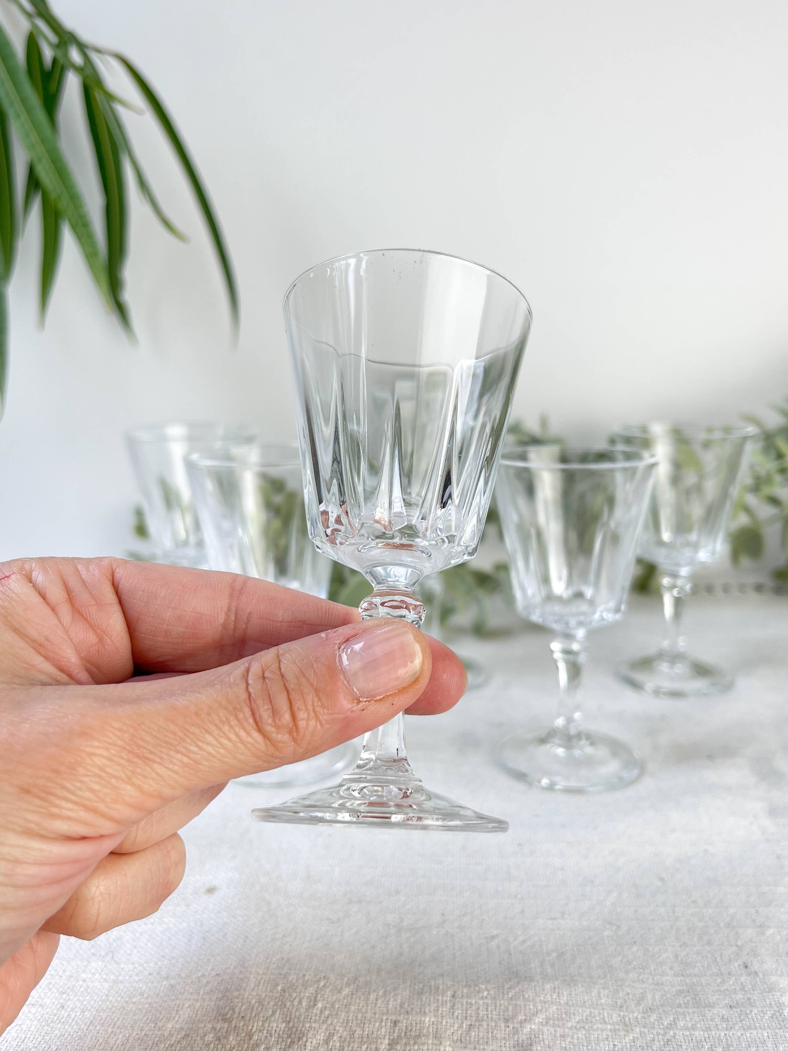 6 Vintage Cristal D'Arques Versailles Liqueur Glasses