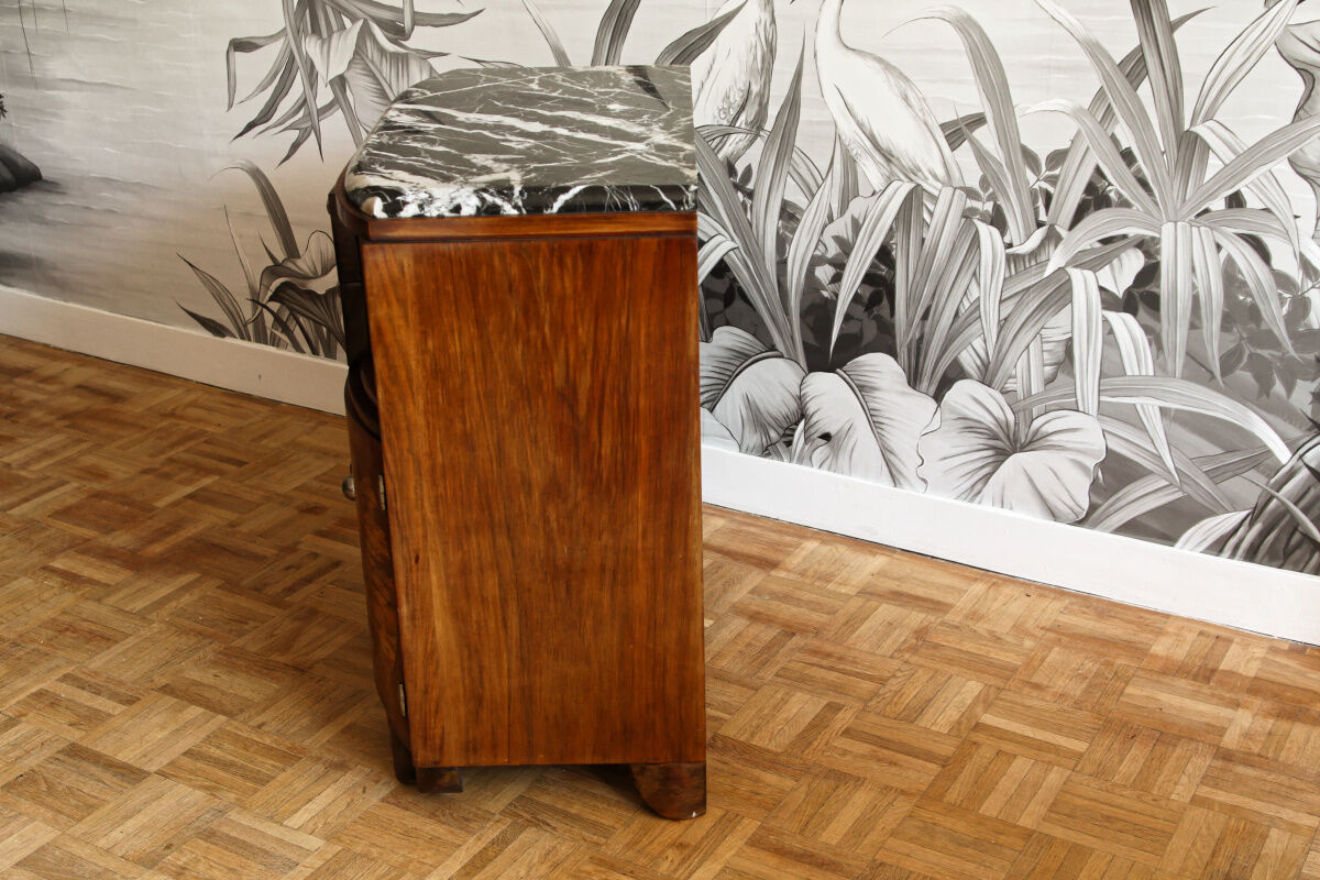 Bedside, art deco side table in precious wood