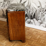 Bedside, art deco side table in precious wood