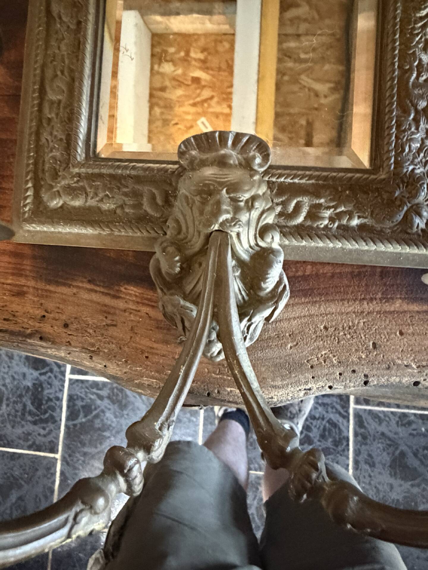 Pair of antique mirror candle holders in Louis XVI / Napoléon III style.