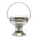 Art Deco sugar bowl, silver-plated brass, crystal, Poland, 1930s