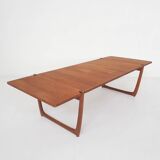 Large teak coffee table by Peter Hvidt and Orla Molgaard Nielsen model FD 575 for France and Son