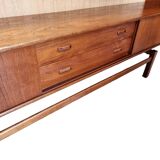 Vintage Teak Wooden Wall Cabinet/highboard With Bar, 1960s