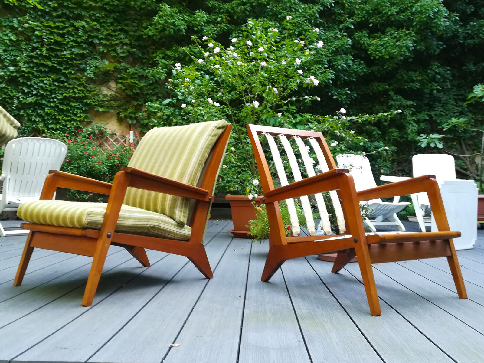 Pair of teak armchairs early 1950s