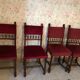 Henri II style chairs covered with red velvet fabric