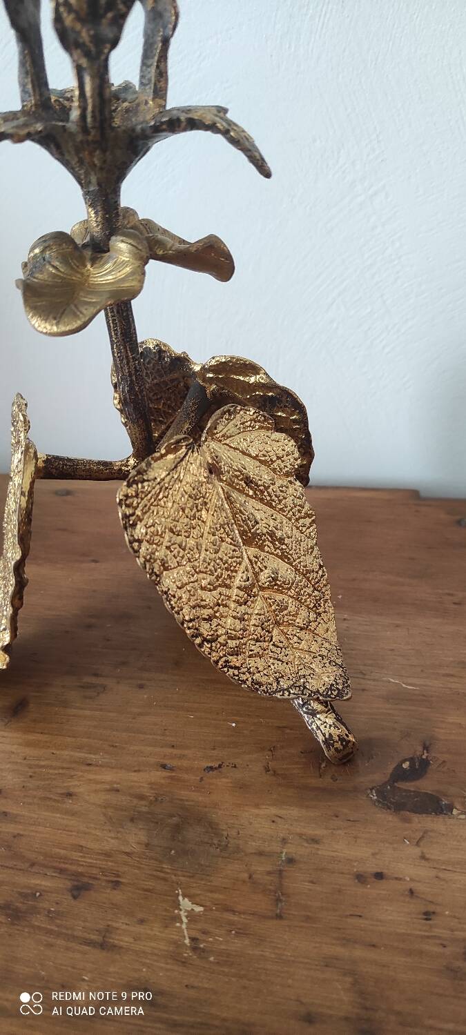 Golden Leaf Candle Holder