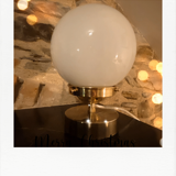 Opaline brass table lamp