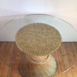 rattan round dining table