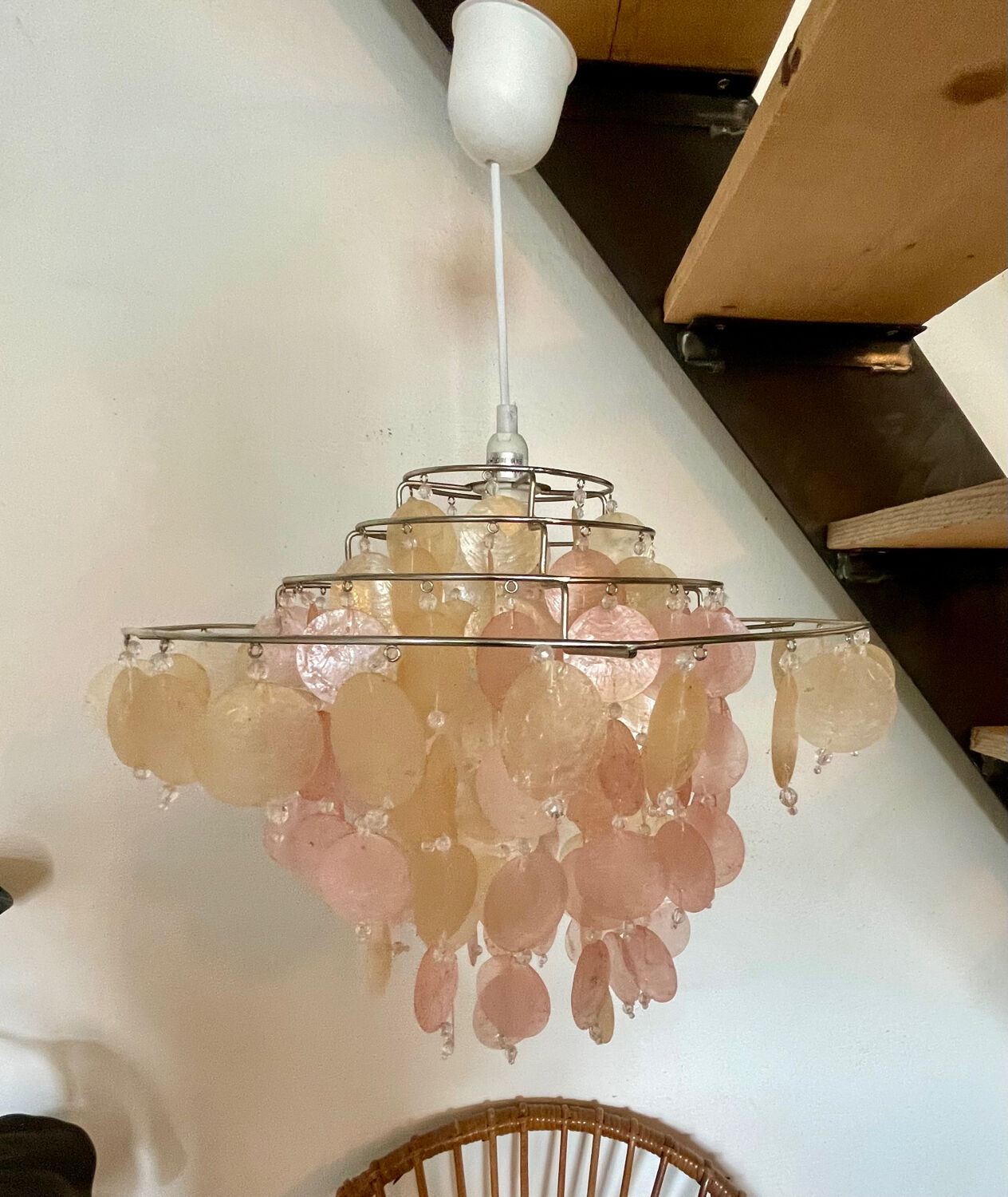 Mother-of-pearl tassel chandelier