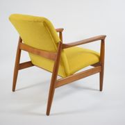 Vintage original armchair designer E.Homa, 1960s, fully restored, yellow fabric