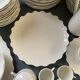 Prestigious 62-piece dinnerware set in vintage 70's Limoges white porcelain by Raynaud