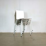 Set of 4 industrial stacking chairs