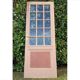 Old moulded glass communication door 221x83cm 15 small panes