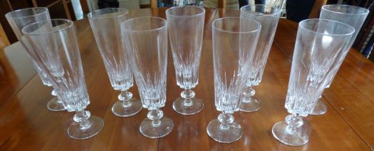Set of 9 crystal flutes from Bayel cristallerie royale de Champagne